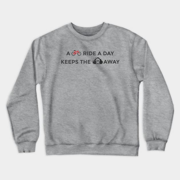 A bike ride a day keeps the pollution away Crewneck Sweatshirt by AO01